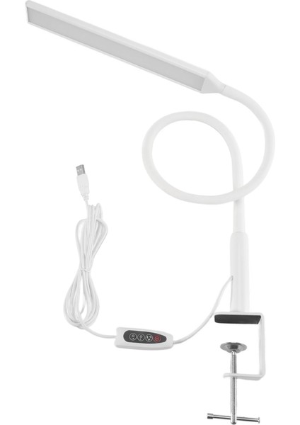 LED Masa Lambası, Kelepçeli Salıncak Kol Masa Lambası, Esnek Goopeneck Görev Lambası, Göz Aracı Mimar Masası Açık Beyaz (Yurt Dışından)
