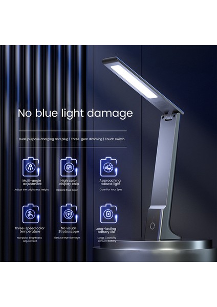LED Katlanır Masa Lambası Şarj Dokunmatik Kontrol Dimmmabable Masaüstü Göz Koruma Okuma Çalışma Ofis Yatak Odası Başucu Lambası (Yurt Dışından) fiyatları