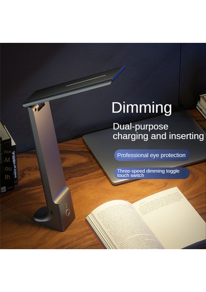 LED Katlanır Masa Lambası Şarj Dokunmatik Kontrol Dimmmabable Masaüstü Göz Koruma Okuma Çalışma Ofis Yatak Odası Başucu Lambası (Yurt Dışından) indirimleri