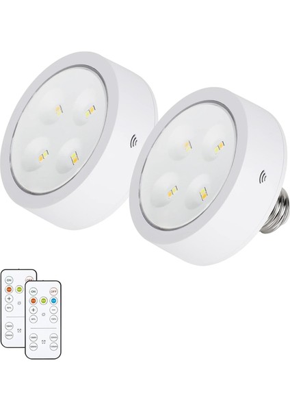 Lambalar Için Pille Çalışan Ampul, Uzaktan Kumandalı LED Diski Işıklarında Vidalayın, E26 Soketi Duvar Sconce 2 Pack (Yurt Dışından)