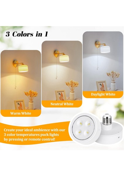 Lambalar Için Pille Çalışan Ampul, Uzaktan Kumandalı LED Diski Işıklarında Vidalayın, E26 Soketi Duvar Sconce 2 Pack (Yurt Dışından) indirimleri