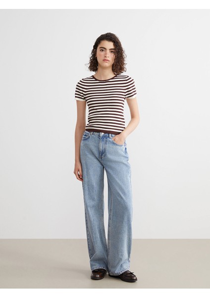 Yeni Sezon Bisiklet Yaka Çizgili Kadın Triko Kazak fiyatları