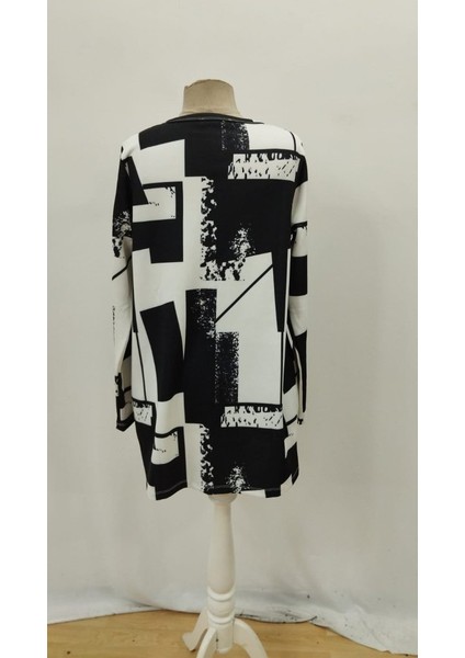 Eyesof Kadın Uzun Kollu Önü Açık Desenli Modal Kısa Ceket