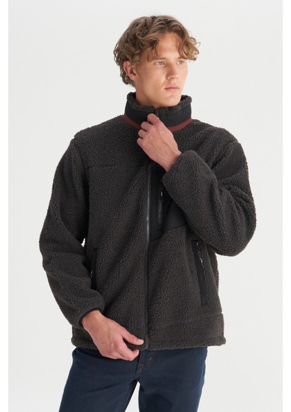 Regular Fit Normal Kesim Dik Yaka Tam Fermuarlı Cepli Sherpa Sweatshirt Polar modelleri