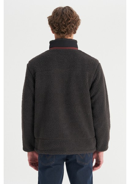 Regular Fit Normal Kesim Dik Yaka Tam Fermuarlı Cepli Sherpa Sweatshirt Polar indirimleri