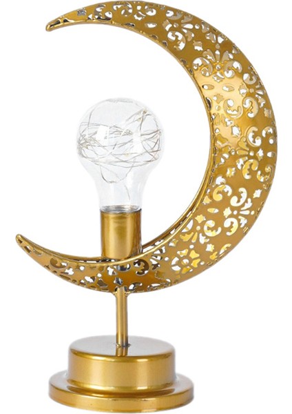 Demir Ay Yuvarlak Top Müslüman Stil Modelleme Lambası Dekoratif Yatak Odası Tatil Masa Atmosfer Lamba B (Yurt Dışından)