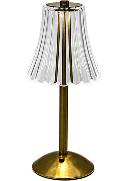 LED Kristal Dekoratif Masa Lambası 800MAH Şarj Edilebilir Atmosfer Gece Işığı Restoran Kafe Için 3 Seviyeli Parlaklık (Yurt Dışından)