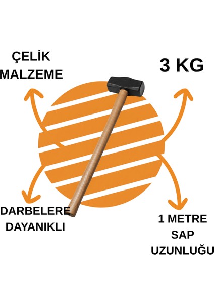 3-5kg Balyoz Başlığı Çelik Uçlu Yassı Çift Taraflı Kullanım Profesyonel Yıkım Inşaat Şantiye Sanayi fırsatları