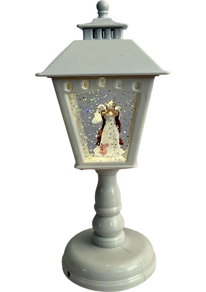 Noel Süslemeleri Kristal Aydınlık Gece Işık Noel Süsleri Masa Lambası Noel Ev Dekorasyon Beyaz (Yurt Dışından)