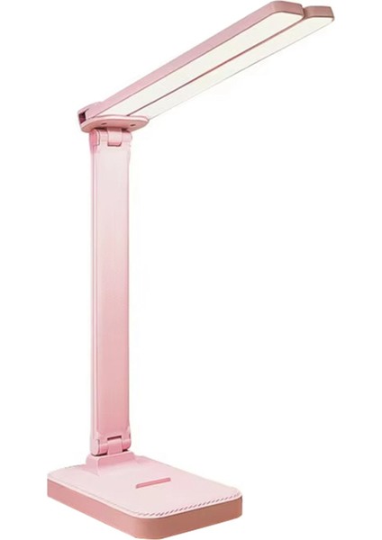 LED Masa Lambası 3 Seviye Dimmable Dokunmatik Gece Işığı USB Şarj Edilebilir Göz Koruması Katlanabilir Masa Lambası Pembe (Yurt Dışından)