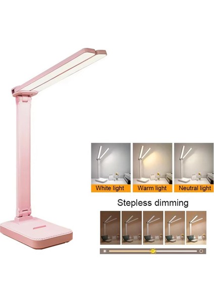 LED Masa Lambası 3 Seviye Dimmable Dokunmatik Gece Işığı USB Şarj Edilebilir Göz Koruması Katlanabilir Masa Lambası Pembe (Yurt Dışından) indirimleri