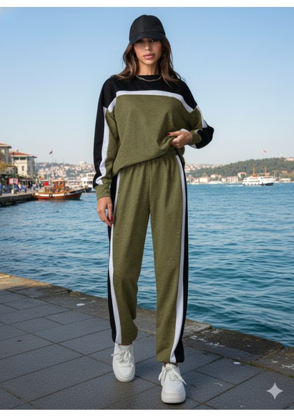 Kadın Uzun Kollu Şerit Detay Eşofman Takım
