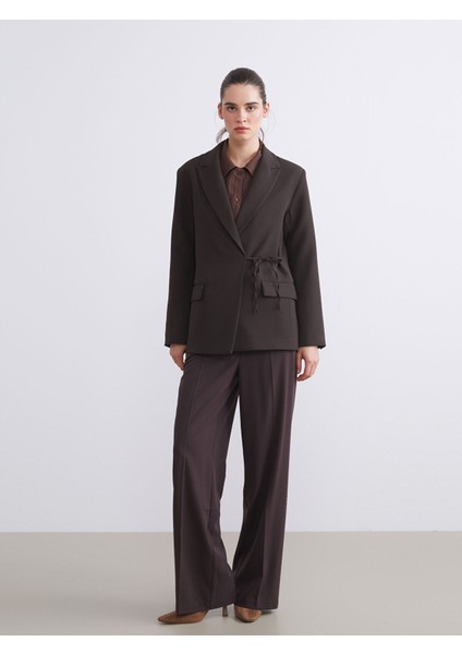 Yeni Sezon Kruvaze Yaka Bağlamalı Kadın Blazer Ceket fiyatları