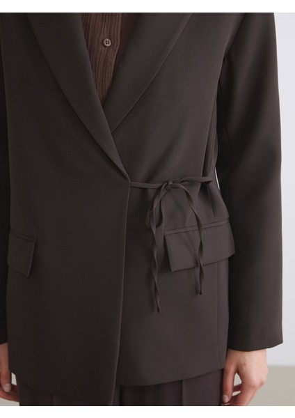 Yeni Sezon Kruvaze Yaka Bağlamalı Kadın Blazer Ceket modelleri