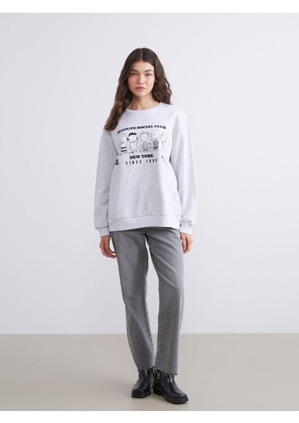 Yeni Sezon Snoopy Baskılı Oversize Kadın Kalın Sweatshirt fiyatları