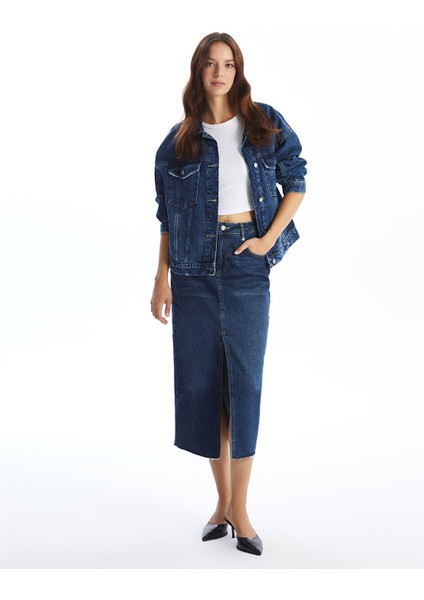 Yeni Sezon Dar Fit Kadın Jean Etek