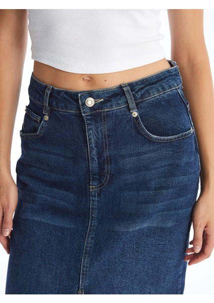 Yeni Sezon Dar Fit Kadın Jean Etek modelleri