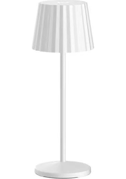 3W LED Masa Lambası Kablosuz Masa Lambası 2000MAH Şarj Edilebilir Taşınabilir Masa Lambası Yatak Odası Dekoratif Masa Lambası Beyaz (Yurt Dışından)