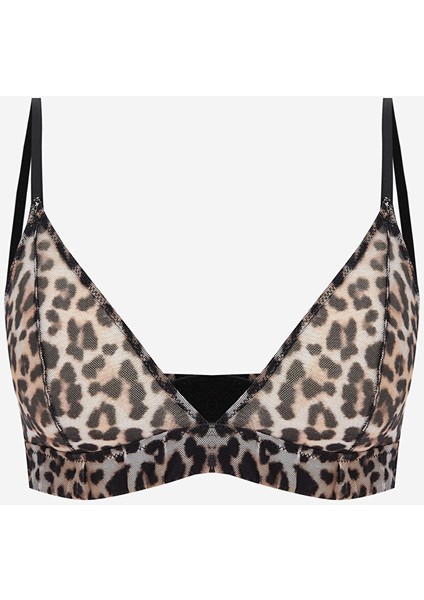 Yeni Sezon Balensiz Dolgusuz Leopar Desenli Bralet