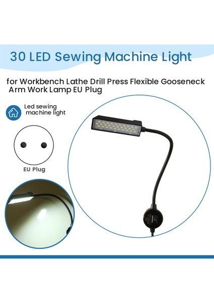 30 LED Dikiş Makinesi Işık Dikiş Aydınlatma Tezgah Torna Matkap Pres Esnek Gooseeck Kol Iş Lambası Ab Fiş (Yurt Dışından) indirimleri