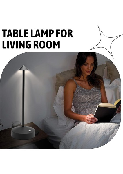 1800MAH Şarj Edilebilir LED Masa Lambası Modern Dokunmatik Ayar Masa Lambası Için Yatak Odası Restoran Dekorasyon Açık Siyah (Yurt Dışından) fırsatları