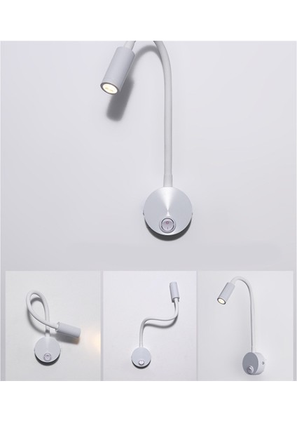 3W Duvara Monte Okuma Işık Esnek Goopeneck LED Sconce Lambası Yatak Odası, Ofis, Workbench, Stüdyo Okuma Lambası (Yurt Dışından) fiyatları