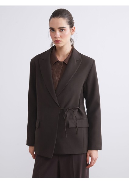 Yeni Sezon Kruvaze Yaka Bağlamalı Kadın Blazer Ceket