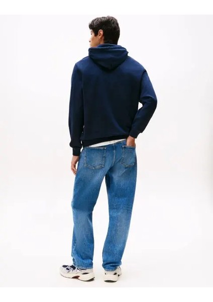 Tommy Hılfıger Erkek Marka Logolu Kapüşonlu Şık Görünüşlü Lacivert Sweatshirt DM0DM22113 C1G modelleri