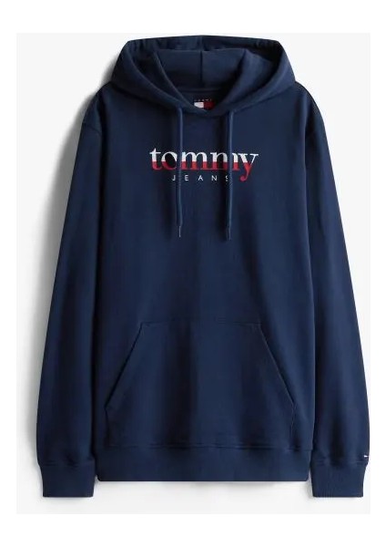 Tommy Hılfıger Erkek Marka Logolu Kapüşonlu Şık Görünüşlü Lacivert Sweatshirt DM0DM22113 C1G fırsatları