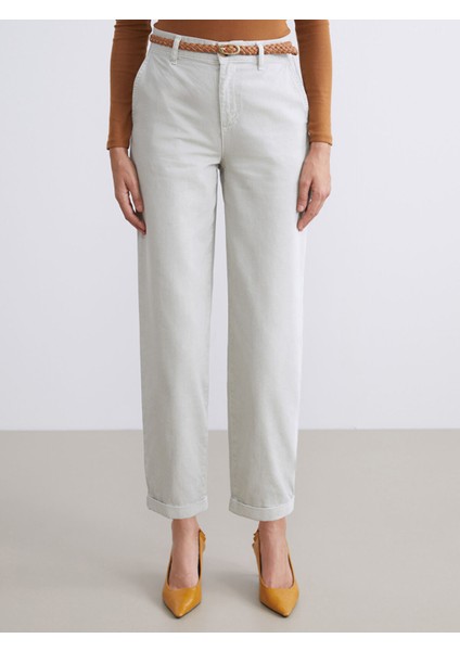 Yeni Sezon Beli Kemerli Carrot Fit Kadın Jean Pantolon modelleri