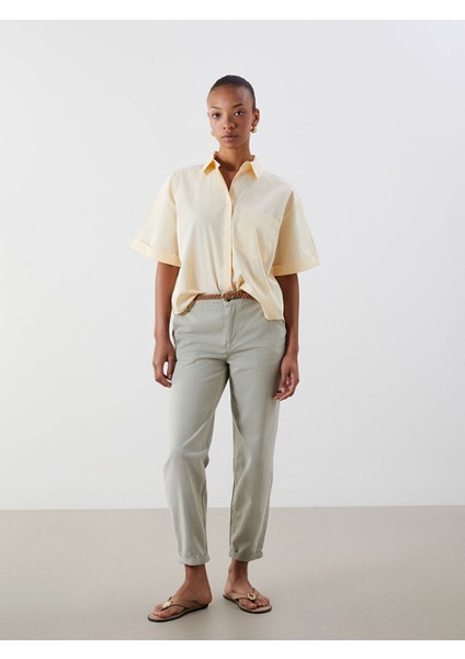 Yeni Sezon Beli Kemerli Carrot Fit Kadın Jean Pantolon