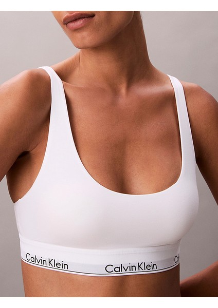 Calvın Kleın Kadın Marka Logolu Beyaz Elastik Bantlı Beyaz Sütyen LV00QF8503 100 fiyatları