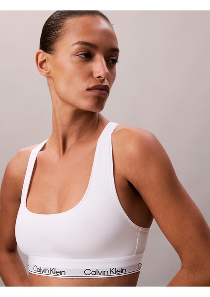 Calvın Kleın Kadın Marka Logolu Beyaz Elastik Bantlı Beyaz Sütyen LV00QF8493 100 fiyatları