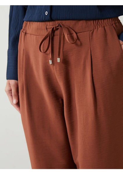 Yeni Sezon Beli Lastikli Havuç Kesim Kadın Pantolon modelleri