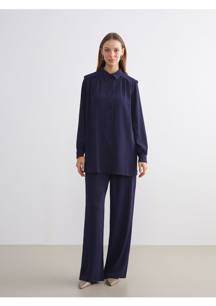 Yeni Sezon Beli Lastikli Geniş Paça Kadın Pantolon