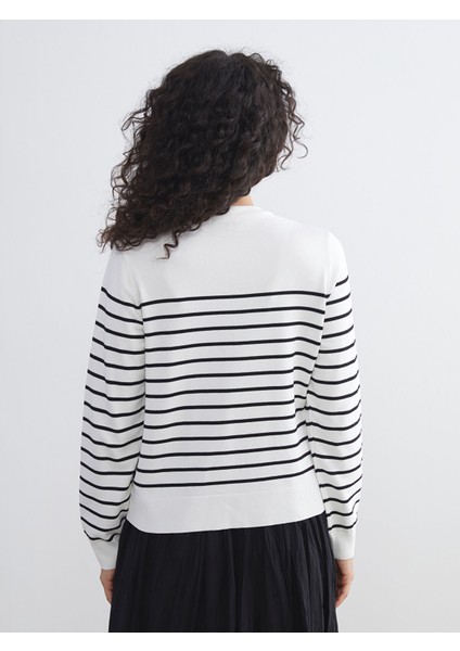 Yeni Sezon Bisiklet Yaka Çizgili Kadın Triko Hırka fırsatları