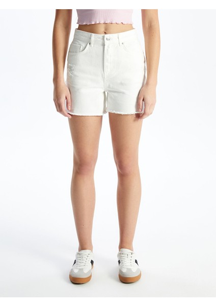 Yeni Sezon Yüksek Bel Dar Fit Kadın Jean Şort modelleri