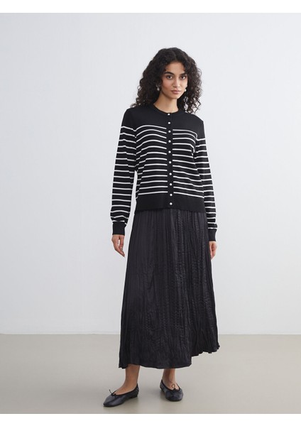 Yeni Sezon Bisiklet Yaka Çizgili Kadın Triko Hırka fiyatları