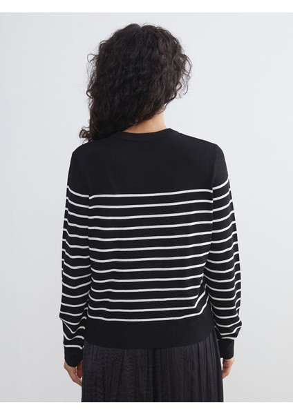 Yeni Sezon Bisiklet Yaka Çizgili Kadın Triko Hırka fırsatları