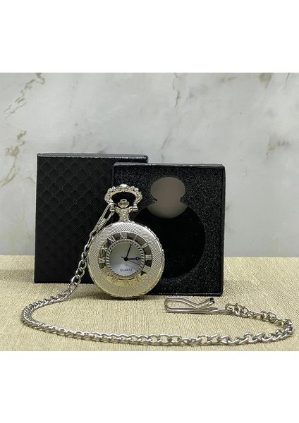 Özel Kutulu Gümüş Köstekli Saat ALK4660 ( Lisinya )