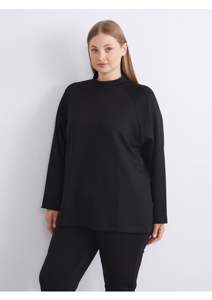 Yeni Sezon Dik Yaka Oversize Kadın Sweatshirt Tunik fiyatları
