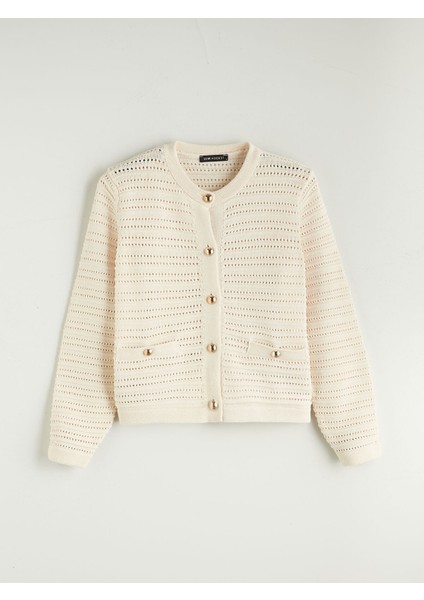 Yeni Sezon Bisiklet Yaka Ajurlu Kadın Triko Hırka indirimleri