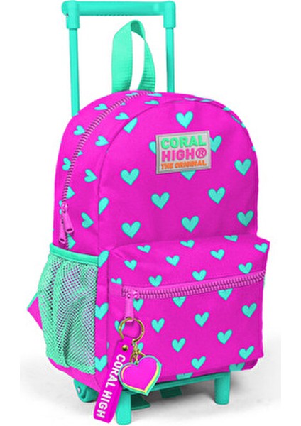 Pembe Kalp Baskılı Anaokul Çekçek Çantası Kız Çocuk İçin 22x33x10 cm fiyatları