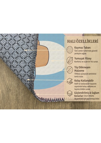 Eğlenceli Tatlı Hayvan Figürlü Çocuk Odası Halısı, Pembe Zemin, Kaymaz Taban ve Makinede Yıkanabilir modelleri