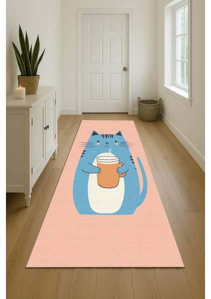 Eğlenceli Tatlı Hayvan Figürlü Çocuk Odası Halısı, Pembe Zemin, Kaymaz Taban ve Makinede Yıkanabilir indirimleri