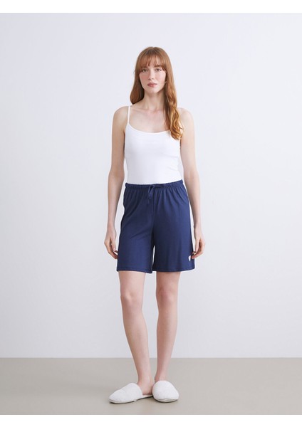 Yeni Sezon Beli Lastikli Kadın Şort Pijama Altı 2'li modelleri