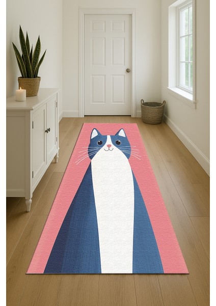 Çocuk Odası Halısı, Pembe Zemin, Tatlı Kedi Motifli, Kaymaz ve Yumuşak Dokulu indirimleri