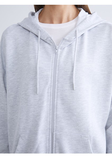 Yeni Sezon Kapüşonlu Oversize Kadın Kalın Fermuarlı Sweatshirt modelleri