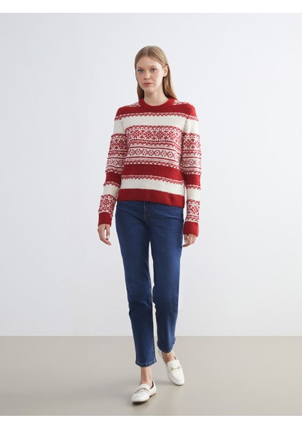 Yeni Sezon Bisiklet Yaka Desenli Kadın Triko Kazak fiyatları