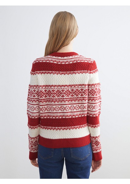 Yeni Sezon Bisiklet Yaka Desenli Kadın Triko Kazak fırsatları